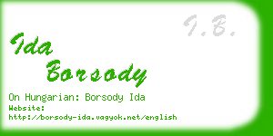 ida borsody business card